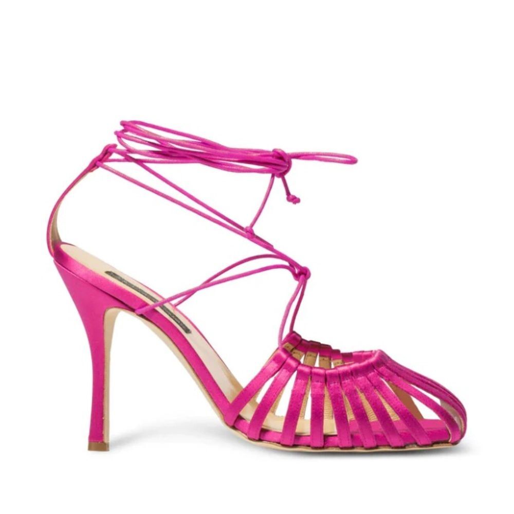Chelsea Paris Orchid Pink Strappy Heels, New, Size 39